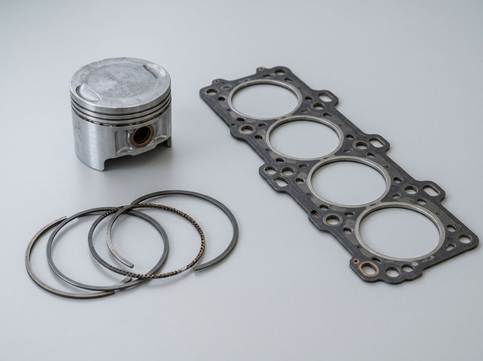 Motor: repuestos sobre fondo gris claro